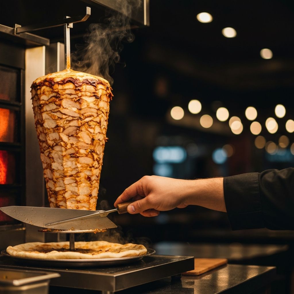 שווארמה מסתובבת על השיפוד